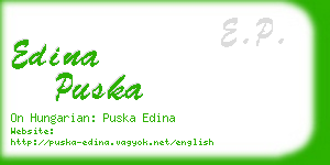 edina puska business card